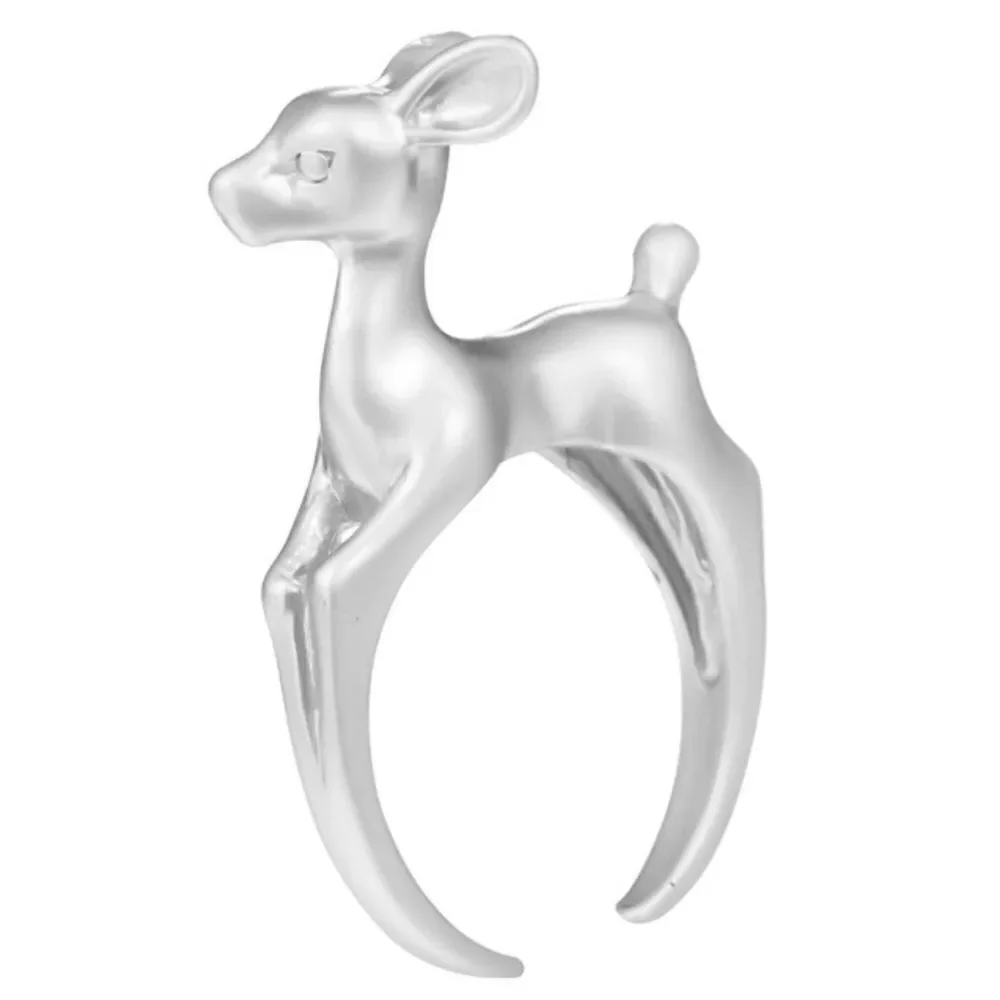 Matte Gold or Silver Bambi Deer Ring Sz 5